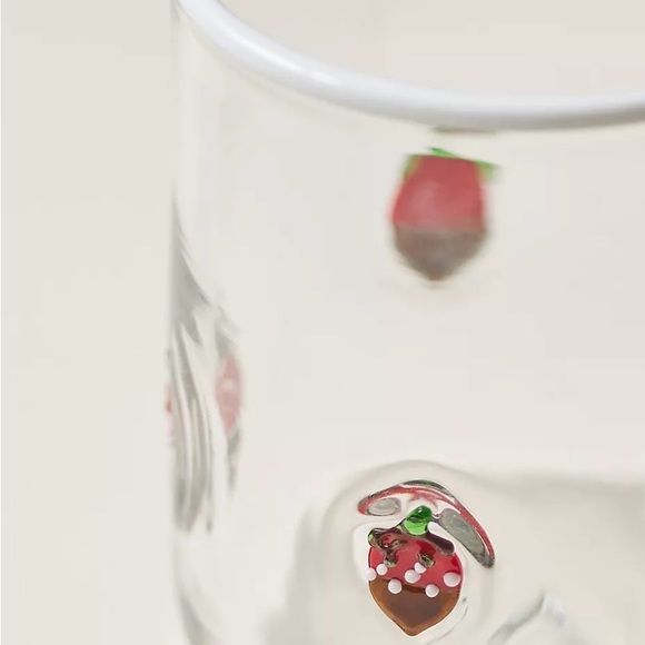 Anthropologie NIB Chocolate-Covered Strawberry Icon Juice Glass - Picture 2 of 3
